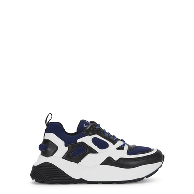 Shop Stella Mccartney Eclypse Neoprene And Faux-leather Trainers In Navy