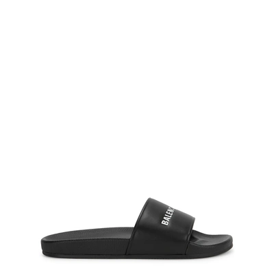 Balenciaga Pool Slide Slipper-mule In Black Polyuretan In Black
