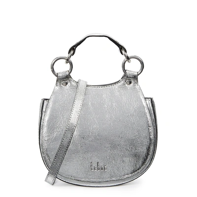 Shop Behno Tilda Mini Silver Leather Saddle Bag