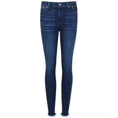 Shop Paige Hoxton Blue Skinny Jeans In Dark Blue