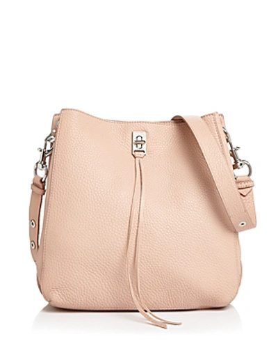 Shop Rebecca Minkoff Darren Leather Shoulder Bag In Doe Pink/silver