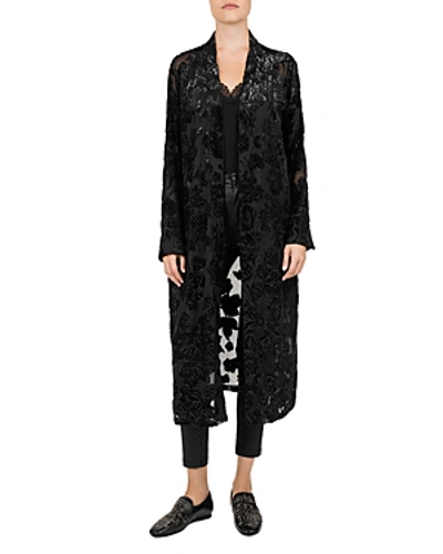 Shop The Kooples Black Magic Metallic Devore Kimono