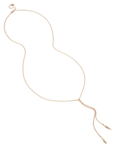 Shop Bcbgeneration Rose Gold Pave Oval Y-shaped Necklace
