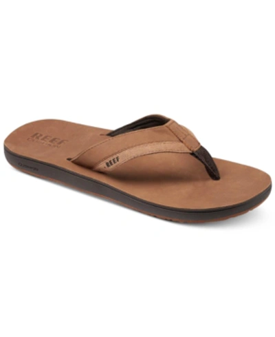 Shop Reef Men's Leather Contour Cushion Sandals Men's Shoes In Tan