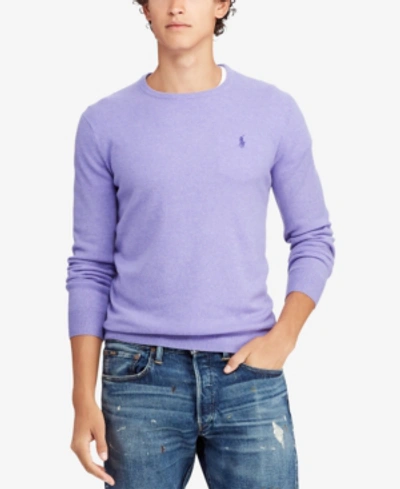 Shop Polo Ralph Lauren Men's Cashmere Crew Neck Sweater In Maidstone Purple Heather