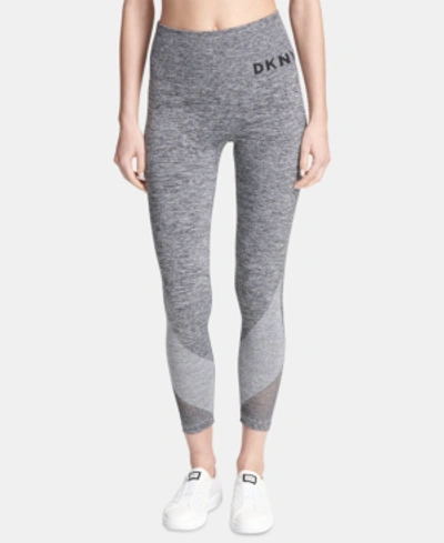 Shop Dkny Sport High-waist Seamless 7/8 Length Leggings In Heather Grey