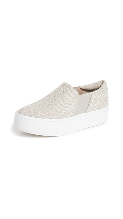 Shop Vince Warren Platform Sneakers In Natural Ecru