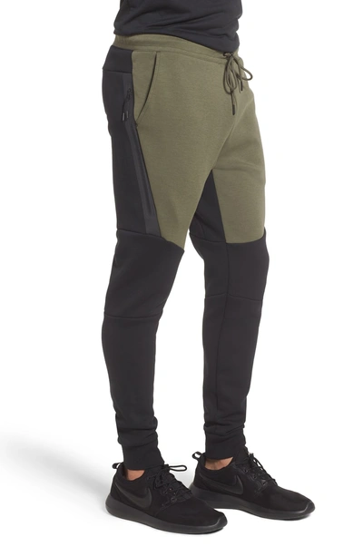 Shop Nike Tech Fleece Jogger Pants In Black/ Twilight Marsh/ Black