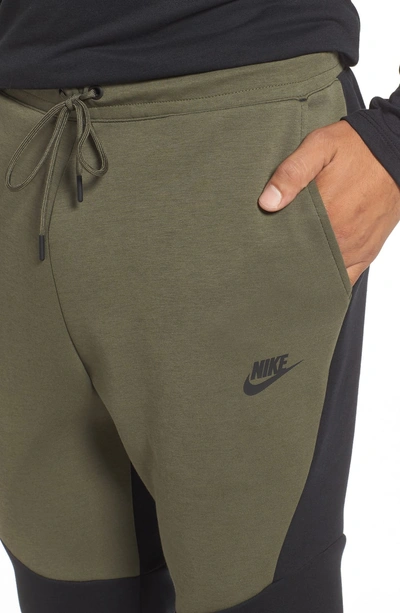 Shop Nike Tech Fleece Jogger Pants In Black/ Twilight Marsh/ Black
