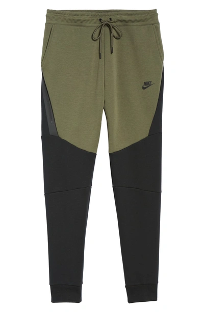 Shop Nike Tech Fleece Jogger Pants In Black/ Twilight Marsh/ Black