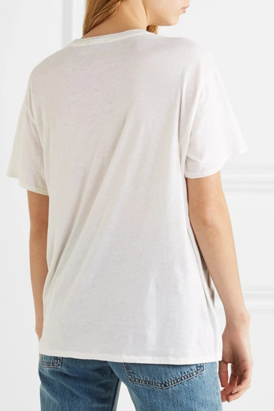 Shop R13 Boy Cotton And Cashmere-blend T-shirt In White