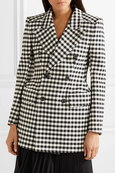 Shop Balenciaga Hourglass Gingham Woven Blazer