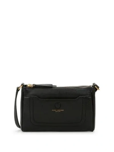 Shop Marc Jacobs Empire City Top-zip Leather Crossbody Bag In Black