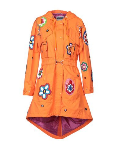 Shop Moschino Full-length Jacket In Orange