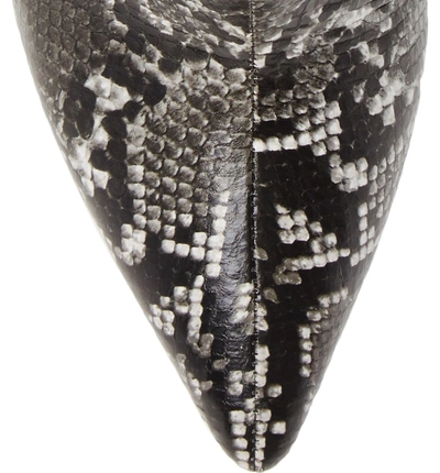 Shop Jeffrey Campbell Siren-3 Pointy Toe Bootie In Grey Black Snake Print Leather