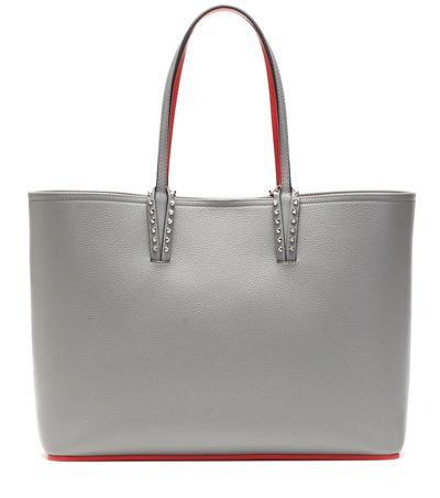 Shop Christian Louboutin Cabata Leather Tote In Grey