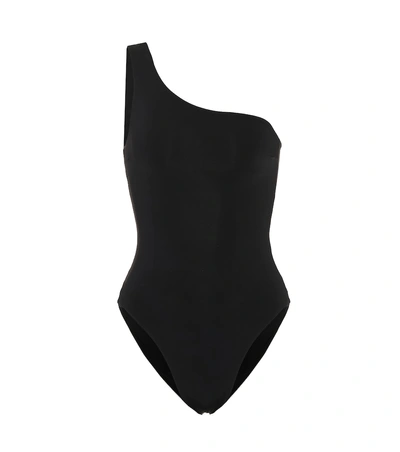 Shop Haight Organic Lycra One-shoulder Swimsuit In Black
