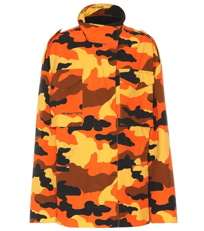 Shop Off-white M-65 Camouflage Cotton Jacket In Orange