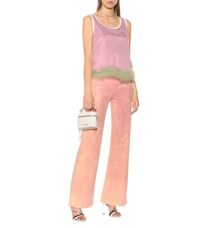 Shop Miu Miu High-rise Flared Jeans In Pink