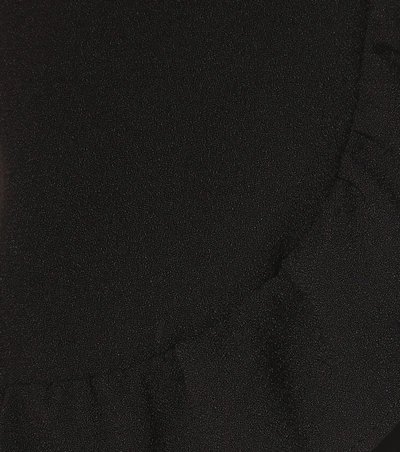 Shop Prada Cropped Crêpe Pants In Black