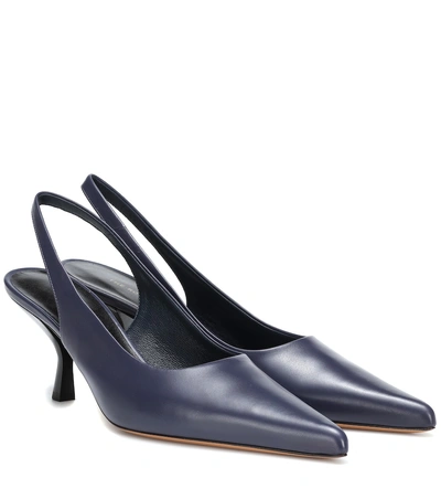 Shop The Row Bourgeoise Leather Slingback Pumps In Blue