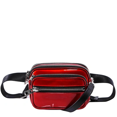 Shop Alexander Wang Zipped Strap Shoulder Bag In Red