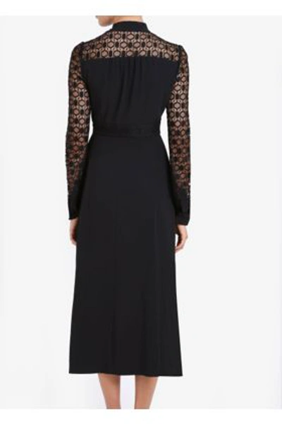 Shop Elie Saab Lace Sleeve Midi Dress In *black