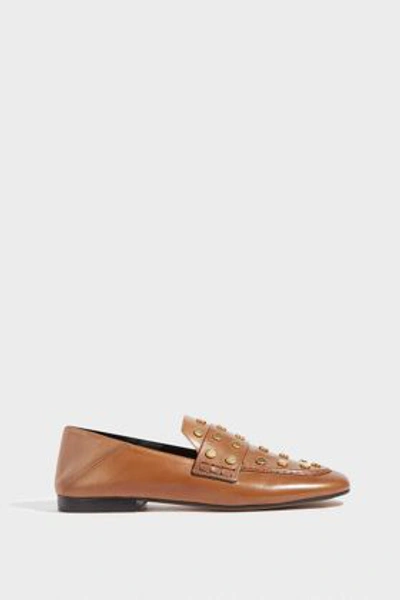 Shop Isabel Marant Feenie Studded Leather Loafers In Brown