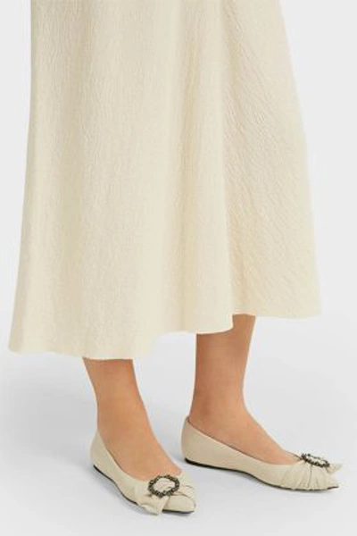 Shop Isabel Marant Laagly Leather Ballet Flats In White