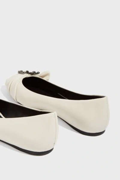 Shop Isabel Marant Laagly Leather Ballet Flats In White