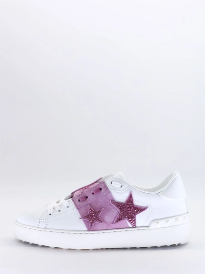 Shop Valentino Sneaker With Stars In White