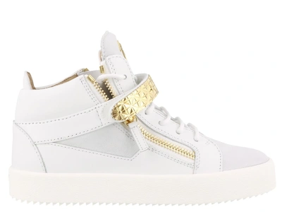 Shop Giuseppe Zanotti Sneakers In White/ Gold