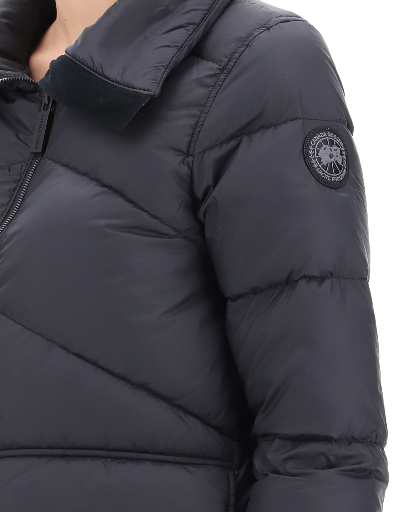 Canada Goose Ockley Down Chevron Quilted Parka In Black | ModeSens