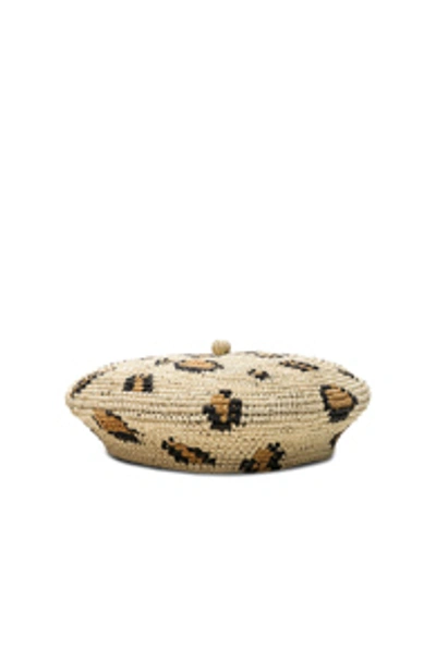 Shop Sensi Studio Classic Beret In Leopard Print