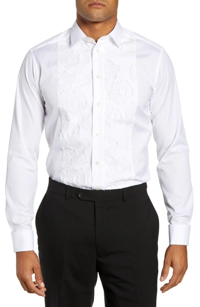 Shop Eton Slim Fit Embroidered Dress Shirt In White