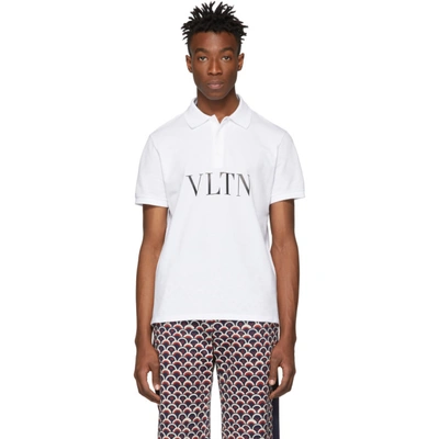 Shop Valentino White Vltn Polo In 0bo White