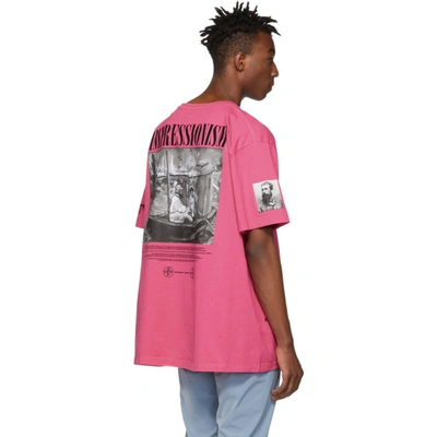 Shop Off-white Pink Impressionism Boat T-shirt