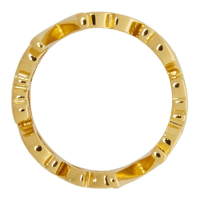Shop Versace Gold Logo Ring In D00h Gold