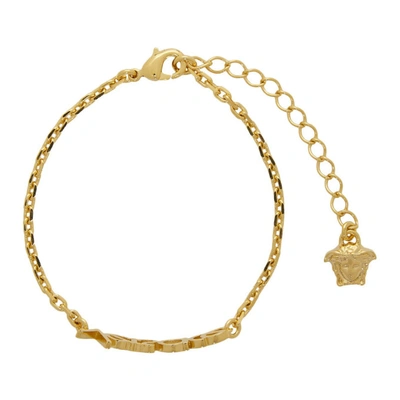 Shop Versace Gold Vintage Logo Bracelet In D00h Gold