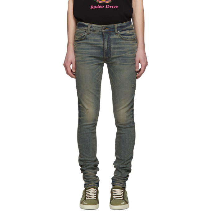 amiri indigo stack jeans