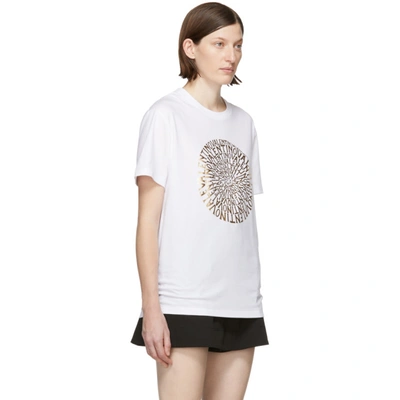 Shop Valentino White Vertigo Logo T-shirt In 337 White