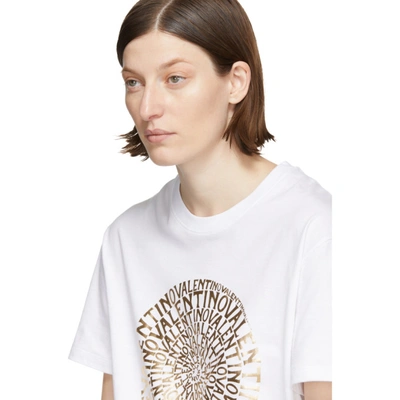 Shop Valentino White Vertigo Logo T-shirt In 337 White