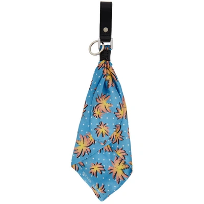 Shop Amiri Blue Palm Bandana Keychain