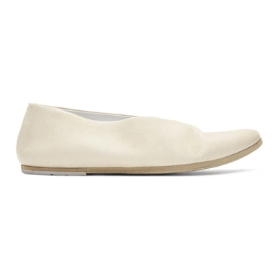 Shop Marsèll White Coltellaccio Ballerina Flats