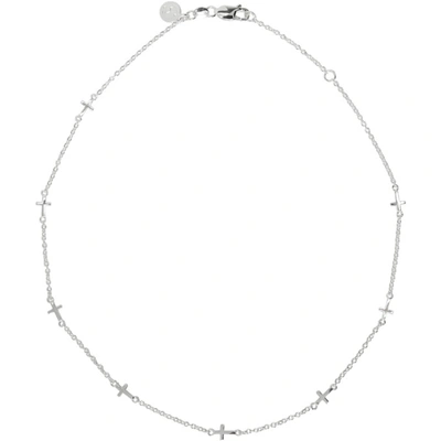 Shop Stolen Girlfriends Club Silver Stolen Cross Choker Necklace