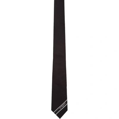 Shop Givenchy Black Logo Band Tie In 004blkwht