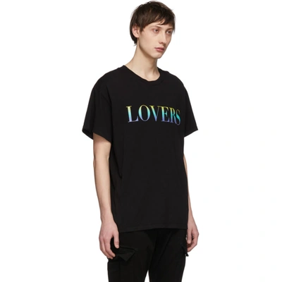 Shop Amiri Black Lovers Rainbow T-shirt In Brb Blk/rnb