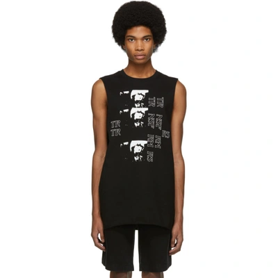 Shop Raf Simons Black Toya Sleeveless T-shirt In 00099 Black