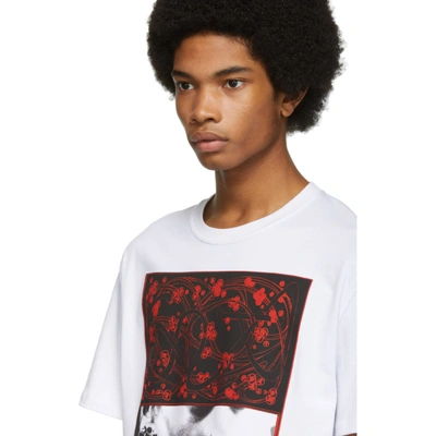 Shop Raf Simons White Pierced Mouth T-shirt