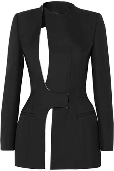Shop Haider Ackermann Open-back Cutout Cotton-blend Jacket In Black